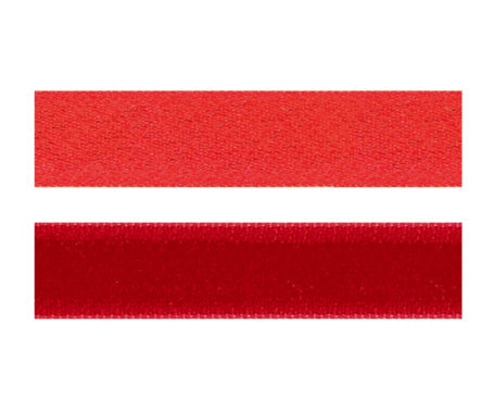 サテンベルベットリボン #004 レッド 6サイズ15色展開