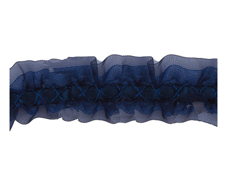 センターオーガンジーダブルフリルリボン #028 3サイズ10色展開