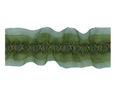 センターオーガンジーダブルフリルリボン #032 3サイズ10色展開