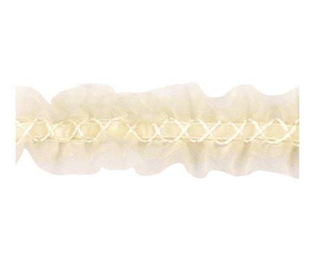 センターオーガンジーダブルフリルリボン #039(オフ)3サイズ10色展開