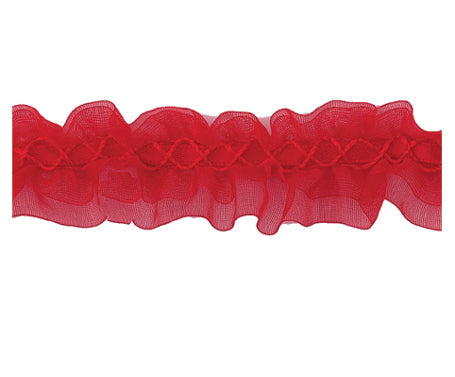 サイドオーガンジーダブルフリルリボン #014 3サイズ10色展開