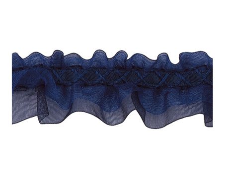 サイドオーガンジーダブルフリルリボン #028 3サイズ10色展開