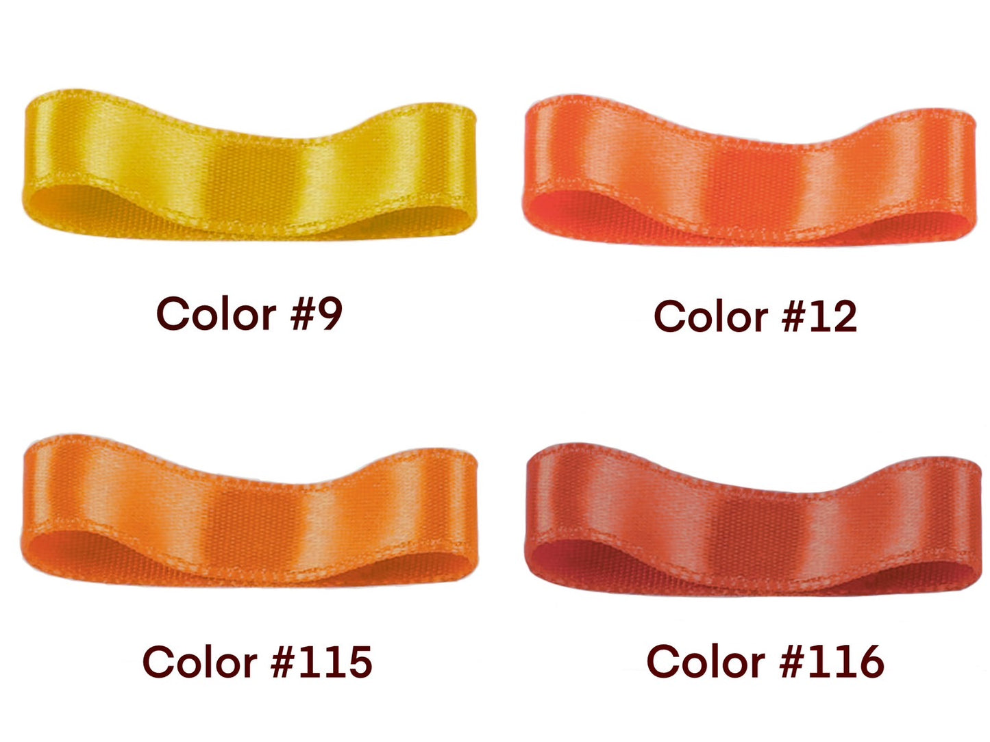 シングルサテンリボン #009(ヤマブキ)9サイズ120色展開